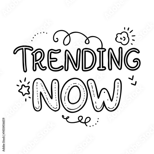 trending now text icon, trending now text line art - simple line art of trending now text, perfect for trending now text logos and icons
