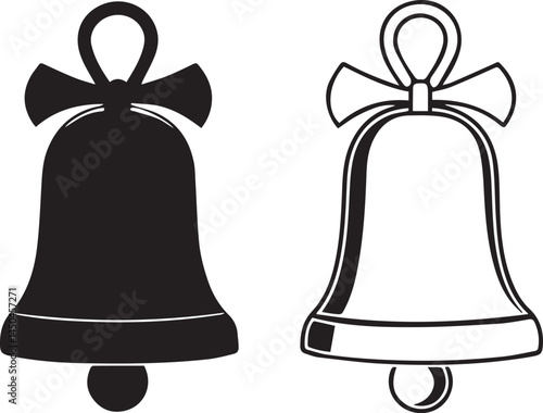 christmas bells vector, christmas bell silhouette vector icon set, silhouette vector illustration