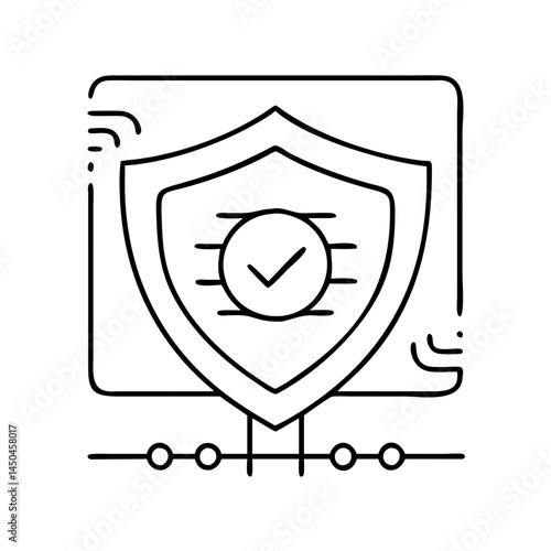 vpn shield icon, vpn shield line art - simple line art of vpn shield, perfect for vpn shield logos and icons