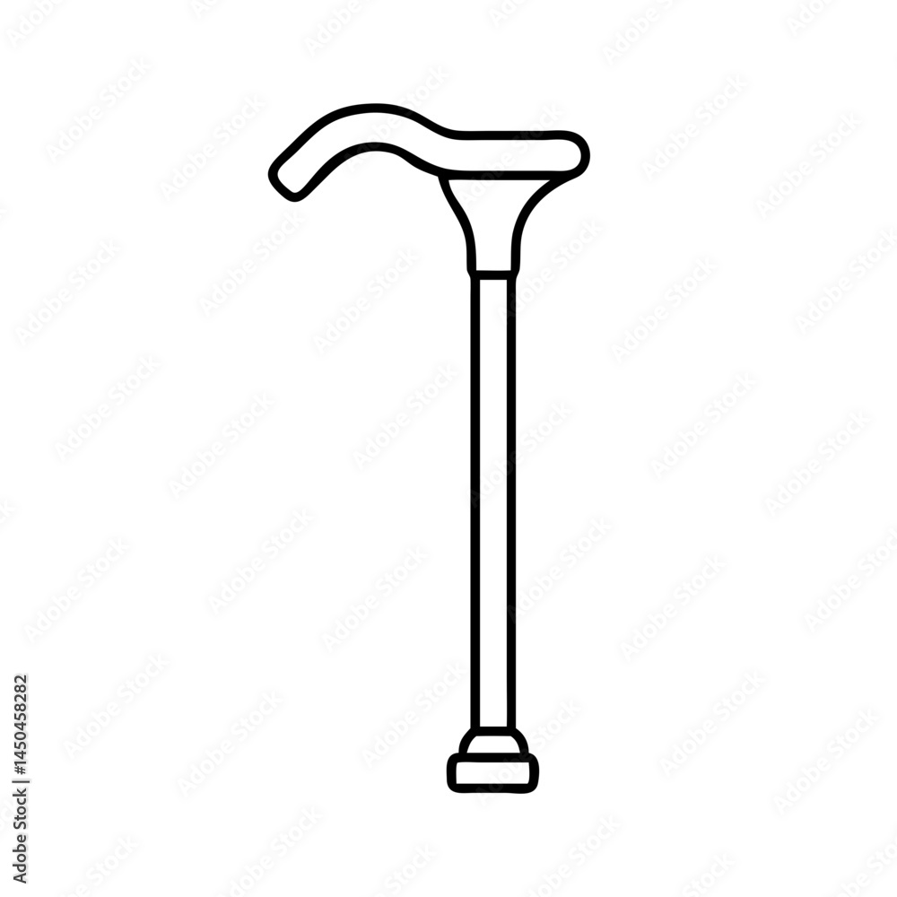 walking cane for support icon, walking cane for support line art - simple line art of walking cane for support, perfect for walking cane for support logos and icons walking cane for support icon, walking cane for support line art - simple line art of walking cane for support, perfect for walking cane for support logos and icons