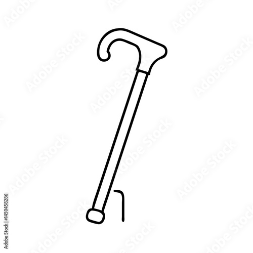 walking cane icon, walking cane line art - simple line art of walking cane, perfect for walking cane logos and icons
