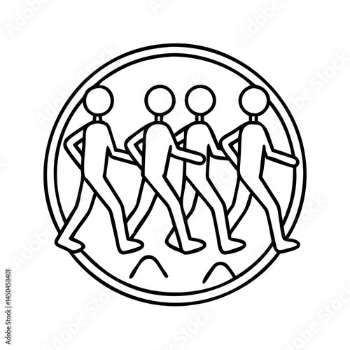 walking club logo icon, walking club logo line art - simple line art of walking club logo, perfect for walking club logo logos and icons