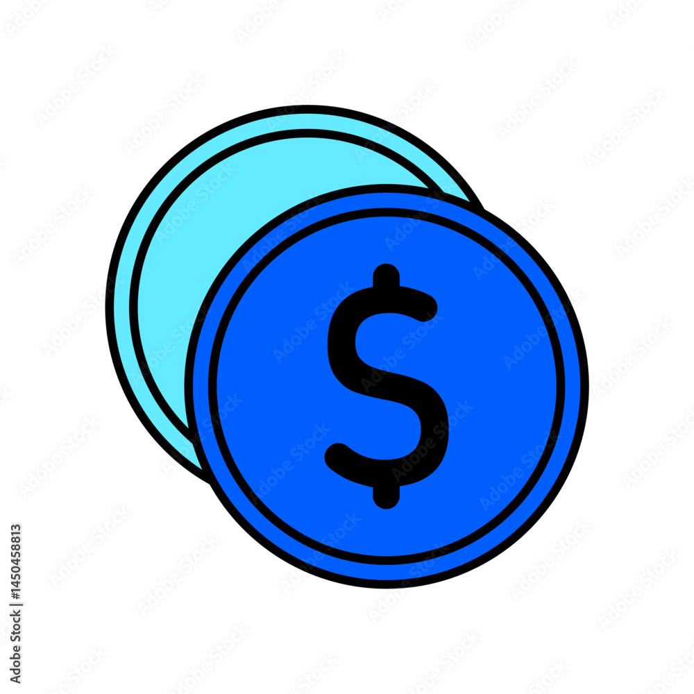 Icon a coin, isolated against a clean background. Icon a coin, isolated against a clean background.