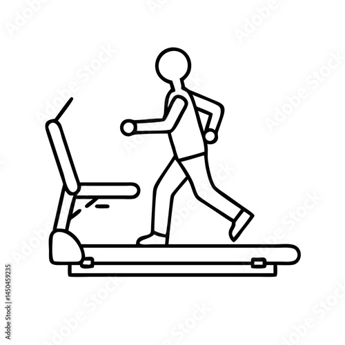 walking on a treadmill gym icon, walking on a treadmill gym line art - simple line art of walking on a treadmill gym, perfect for walking on a treadmill gym logos and icons