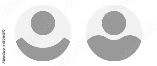 Vector flat illustration in grayscale. Avatar, user profile, person icon, gender neutral silhouette, profile picture. Suitable for social media profiles, icons, screensavers and as a template.