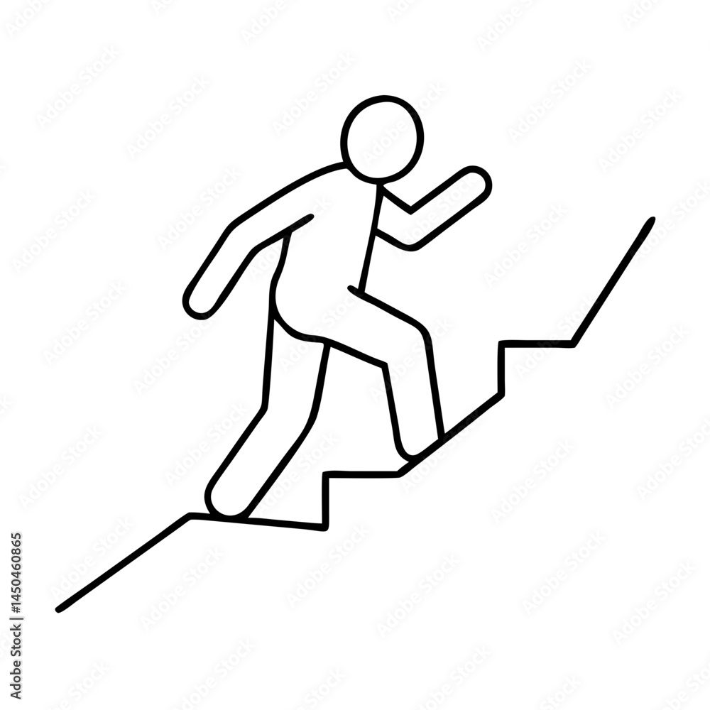 walking uphill icon, walking uphill line art - simple line art of walking uphill, perfect for walking uphill logos and icons walking uphill icon, walking uphill line art - simple line art of walking uphill, perfect for walking uphill logos and icons