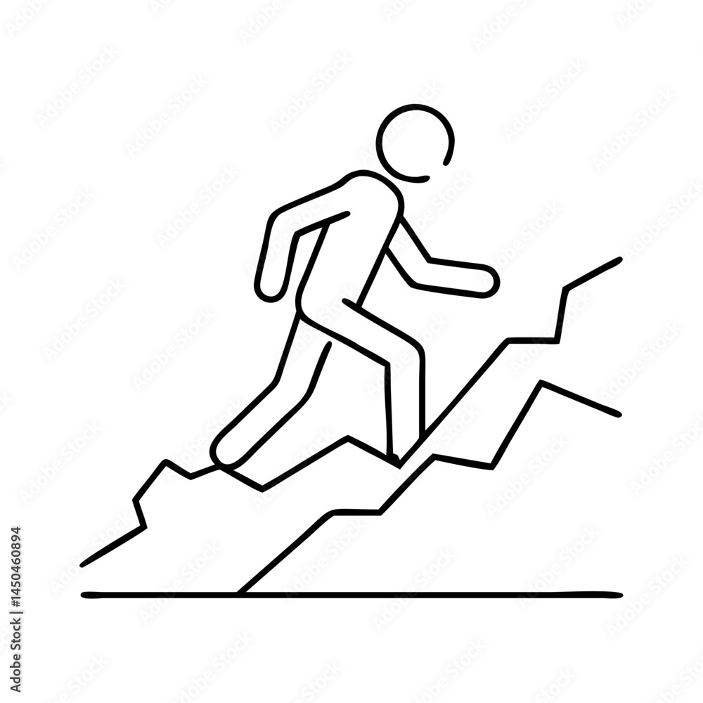 walking uphill icon, walking uphill line art - simple line art of walking uphill, perfect for walking uphill logos and icons walking uphill icon, walking uphill line art - simple line art of walking uphill, perfect for walking uphill logos and icons