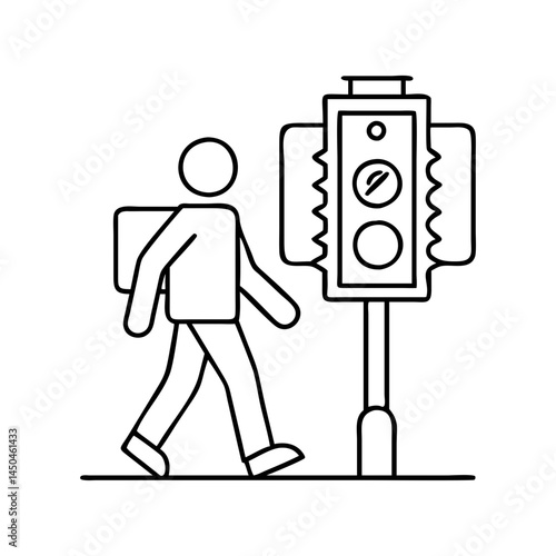 walk signal light icon, walk signal light line art - simple line art of walk signal light, perfect for walk signal light logos and icons