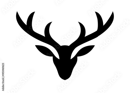 Deer Head Silhouette Vector.