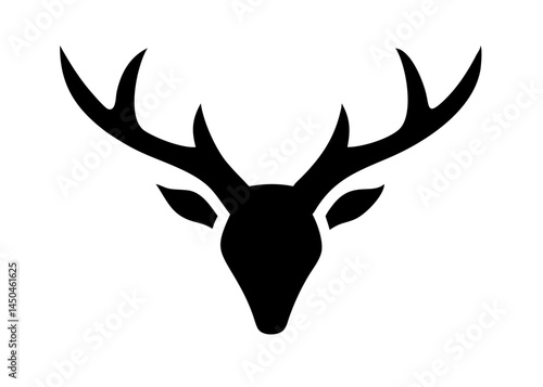 Deer Head Silhouette Vector.