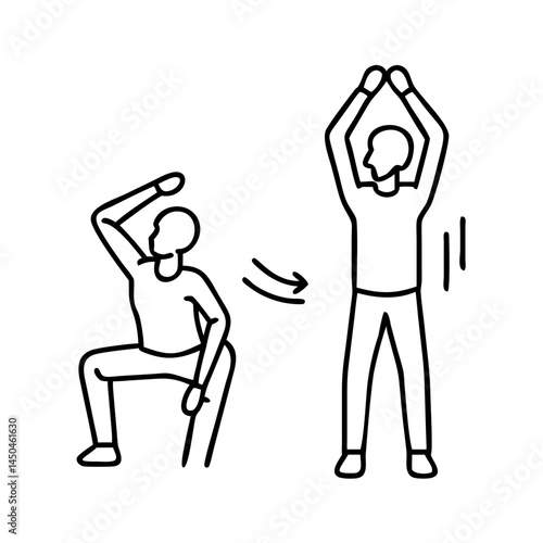 warm up routine icon, warm up routine line art - simple line art of warm up routine, perfect for warm up routine logos and icons