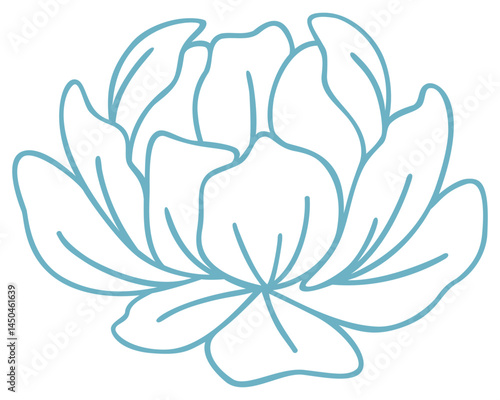 Peony Flower | Vector Line Art