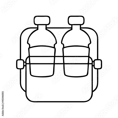 water bottle holder icon, water bottle holder line art - simple line art of water bottle holder, perfect for water bottle holder logos and icons