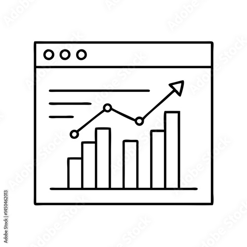 web analytics chart icon, web analytics chart line art - simple line art of web analytics chart, perfect for web analytics chart logos and icons