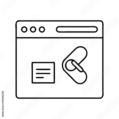 web link icon, web link line art - simple line art of web link, perfect for web link logos and icons