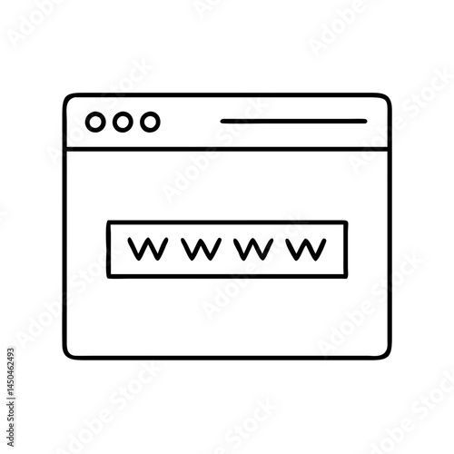 website url bar icon, website url bar line art - simple line art of website url bar, perfect for website url bar logos and icons