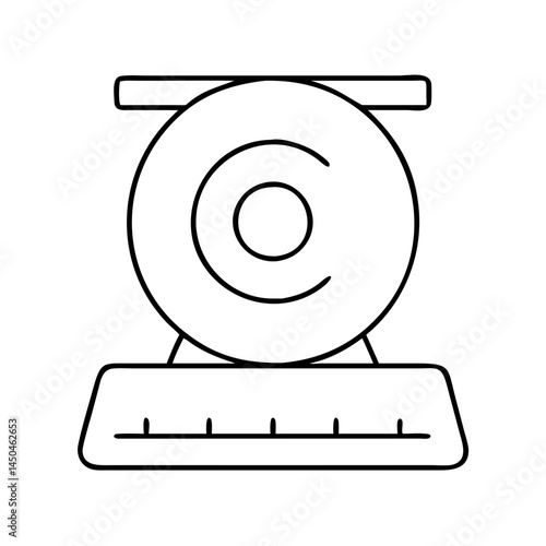 weight plate icon, weight plate line art - simple line art of weight plate, perfect for weight plate logos and icons