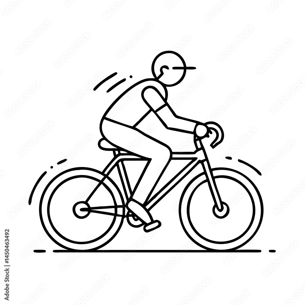 Naklejka premium 01 cycling icon, 01 cycling line art - simple line art of 01 cycling, perfect for 01 cycling logos and icons