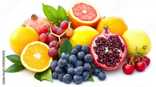 Wallpaper Mural vibrant fresh fruit assortment: oranges, pomegranates, grapes & more Torontodigital.ca