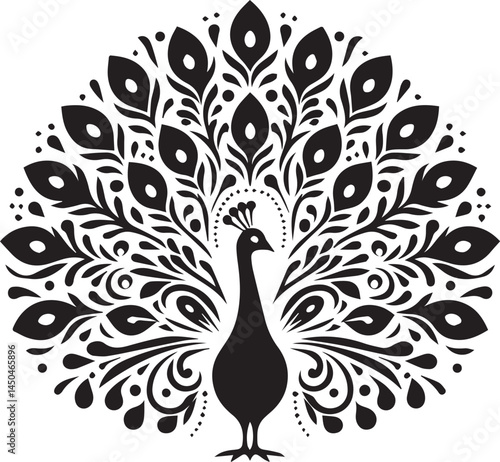 A Peafowl Vector Art Illustration EPS File
