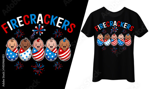 Firecracker Babies, 4th of July, T-Shirt Design.