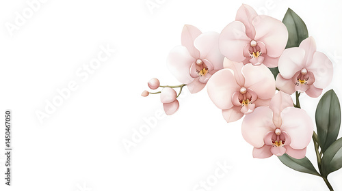 Wallpaper Mural Orchids flowers set. Tropical plants, orchid flora watercolor illustration, botanical painting, hand drawing clipart Torontodigital.ca