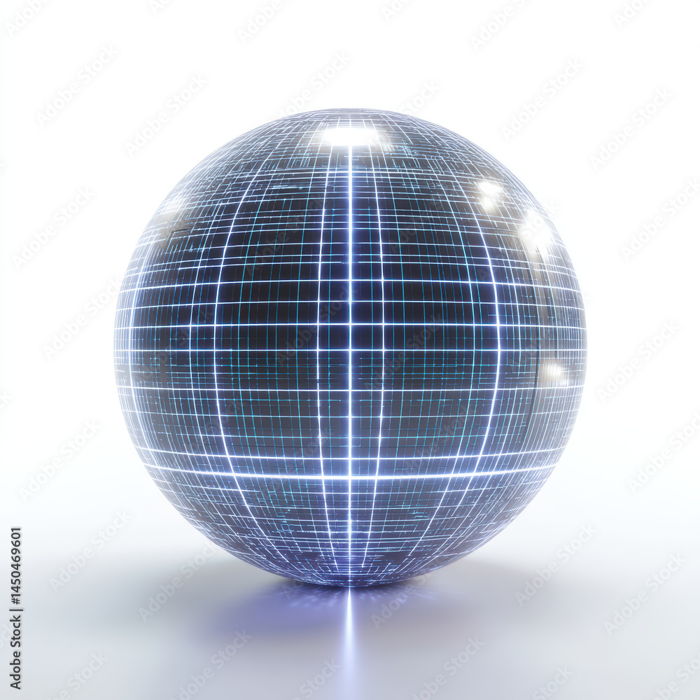 High-tech sphere with vertical grid glow High-tech sphere with vertical grid glow