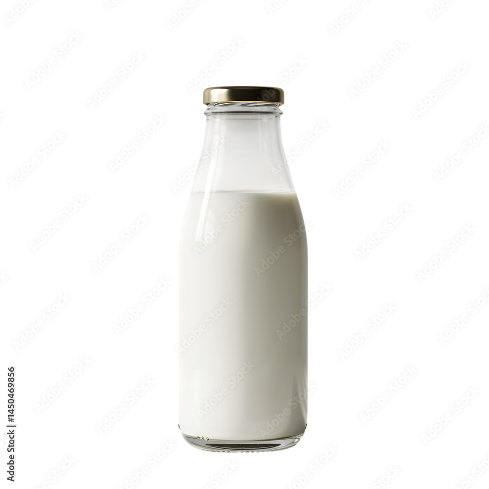 Glass Bottle of Fresh Milk at png background Glass Bottle of Fresh Milk at png background