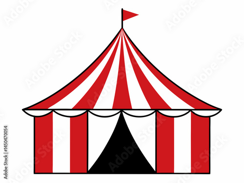 Circus tent isolated. A classic circus tent ,Design of a traditional circus environment.
