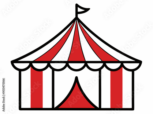 Circus tent isolated. A classic circus tent ,Design of a traditional circus environment.