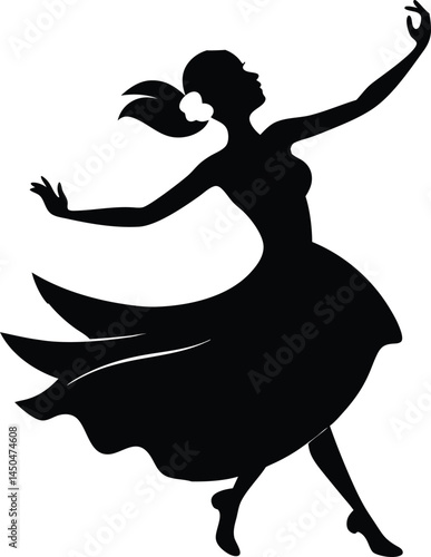girl dancer ,Spanish girl flamenco dancer black silhouette