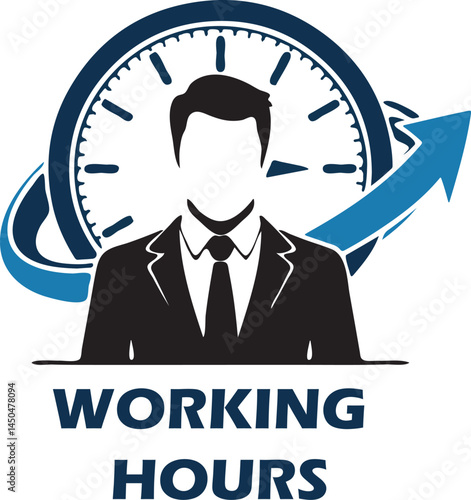 Working Hours Icon  Business Time Management Symbol