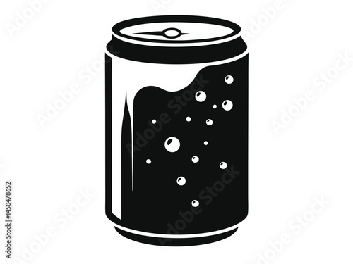 Vector illustration soda can isolated. Beer can silhouette vector art, Soda can silhouette vector illustration.