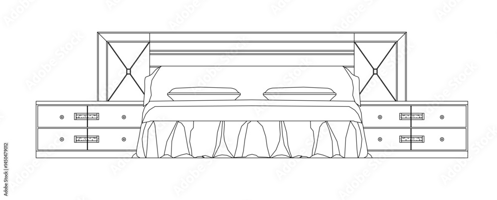 Obraz premium modern furniture bed vector illustration