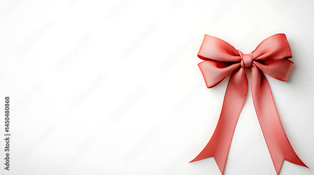 Red bow on isolated white background, watercolor illustration. Red bow on isolated white background, watercolor illustration.