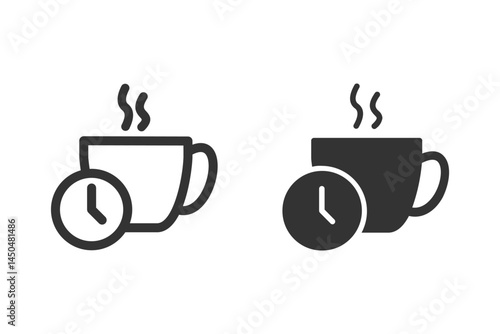 Coffee break icon set. coffee time symbol. vector illustration