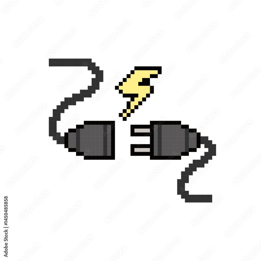 Fototapeta premium electric socket icon pixel art