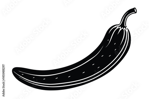 Banana Pepper Vector Illustration on White Background

