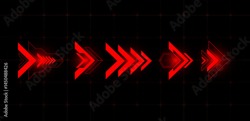 Vector illustration futuristic arrow red.