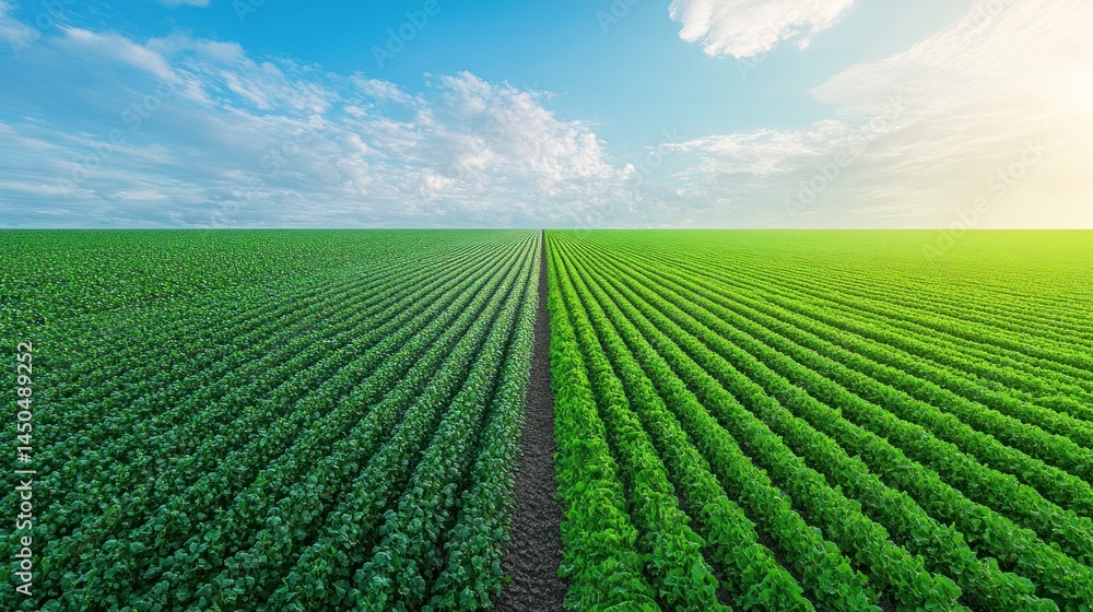 Green field landscape with blue sky and clouds Green field landscape with blue sky and clouds