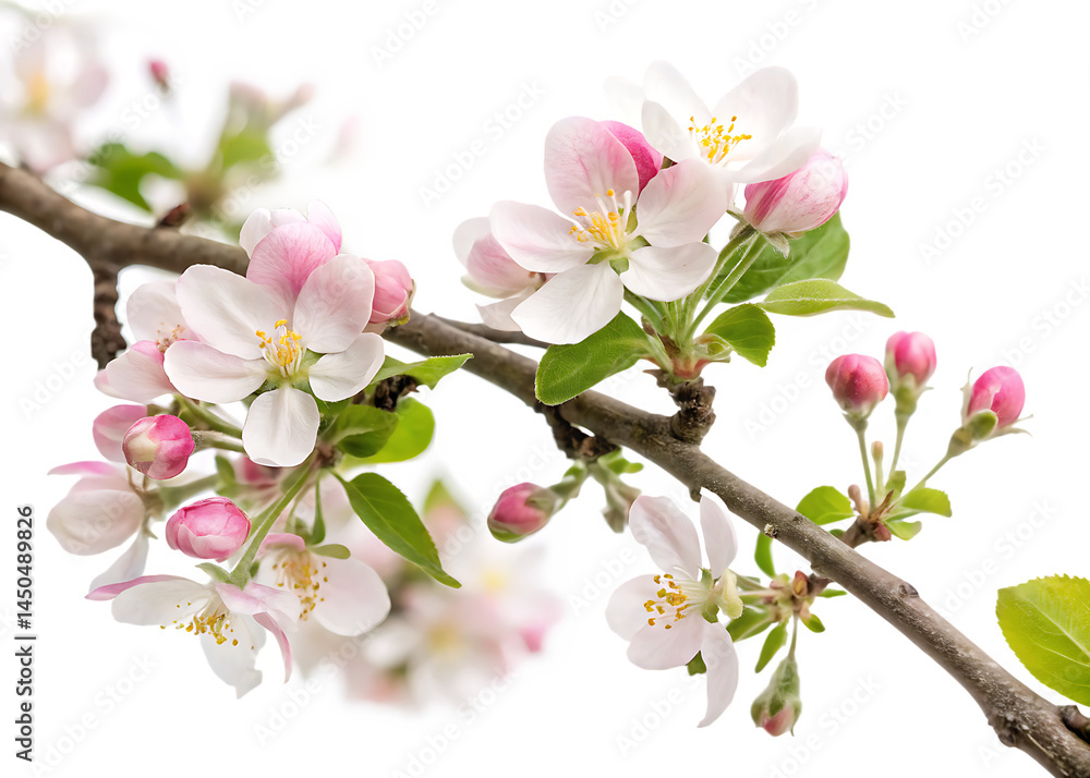 Obraz premium pink cherry blossom isolated