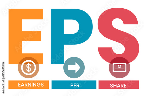 EPS - Earnings Per Share acronym, concept background. vector illustration concept with keywords and icons. lettering illustration with icons for web banner, flyer, landing page, presentation