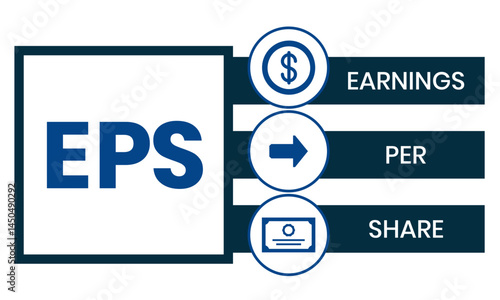 EPS - Earnings Per Share acronym, concept background. vector illustration concept with keywords and icons. lettering illustration with icons for web banner, flyer, landing page, presentation