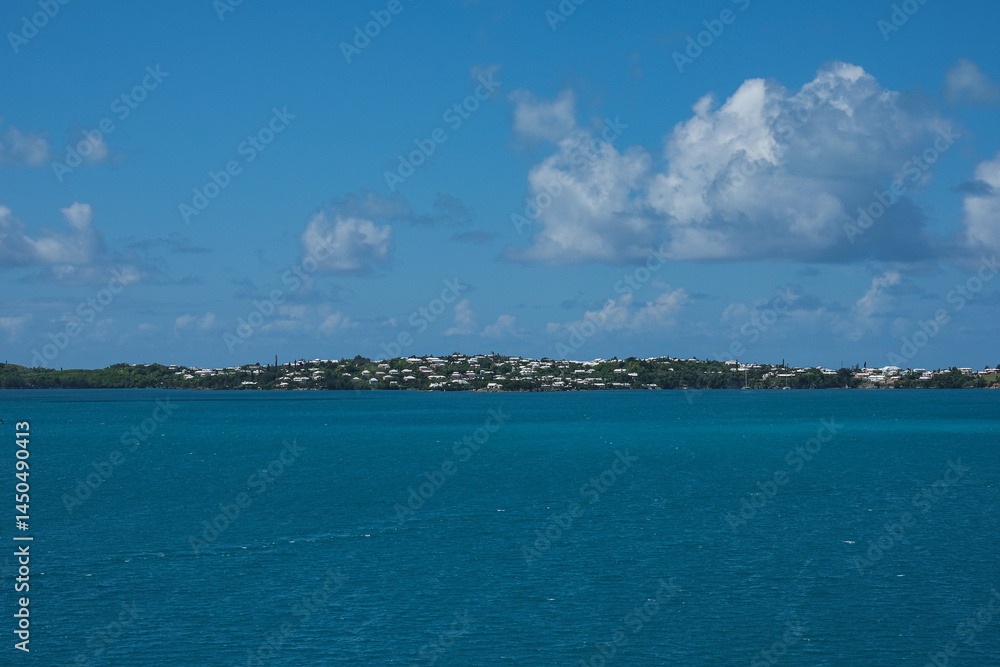 Tropical paradise Caribbean white sandy beach laguna luxury resort refuge hideaway getaway Bermuda island for deluxe dream holiday vacation picturesque landscape seascape scenery
