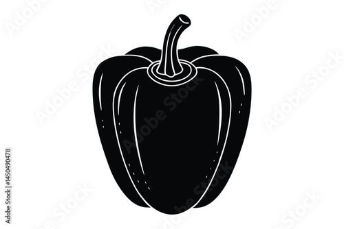 Bell Pepper Vegetable Vector Illustration on White Background

