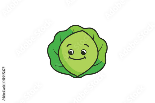 Cabbage Vegetable Vector Illustration on White Background

