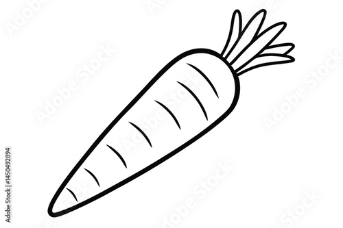 Carrot Vegetable Vector Illustration on White Background

