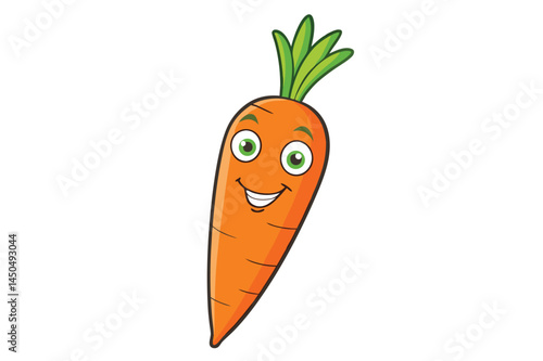 Carrot Vegetable Vector Illustration on White Background

