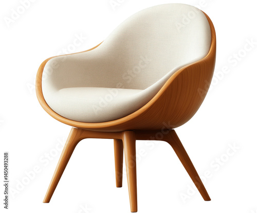 Elegant modern chair design furniture showcase minimalist style isolated on transparent background