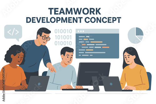 Collaboration among diverse individuals in a teamwork development setting with technology and coding presentations